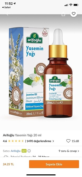 Beden Arifoğlu Yasemin Yağı