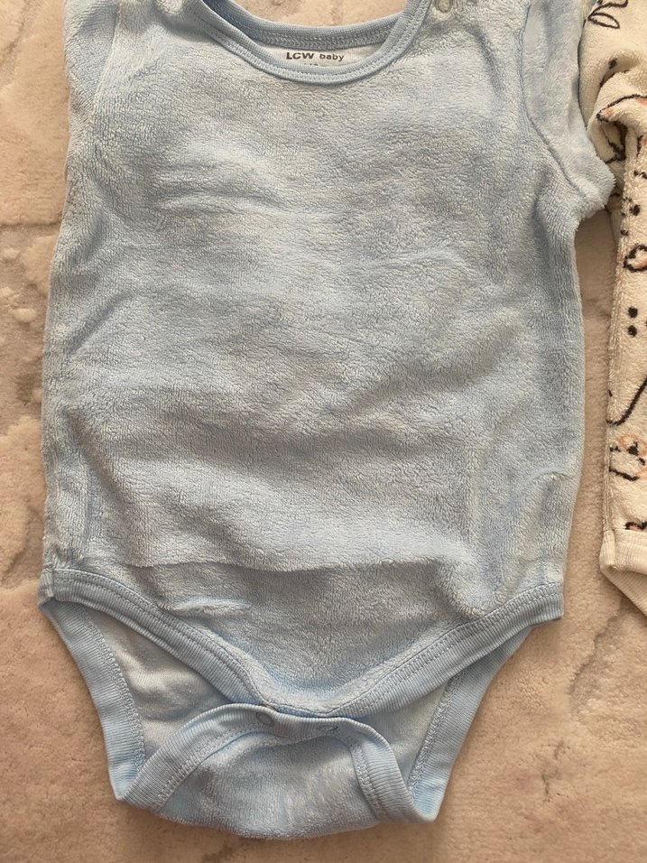 Mavi ve Desenli Bebek Çıtçıtlı Body - Görsel 2