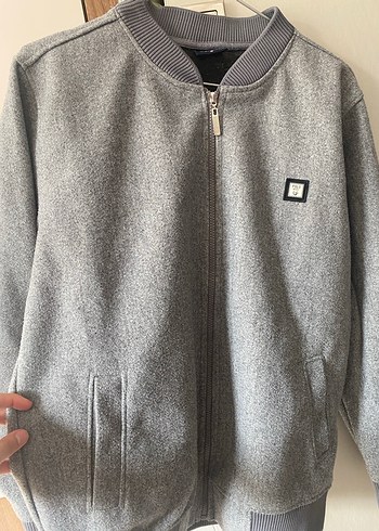 Gri Fermuarlı Erkek Polar Ceket - Görsel 2