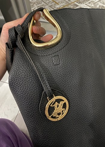 Tokalı Siyah Deri Kadın Çanta - Görsel 5