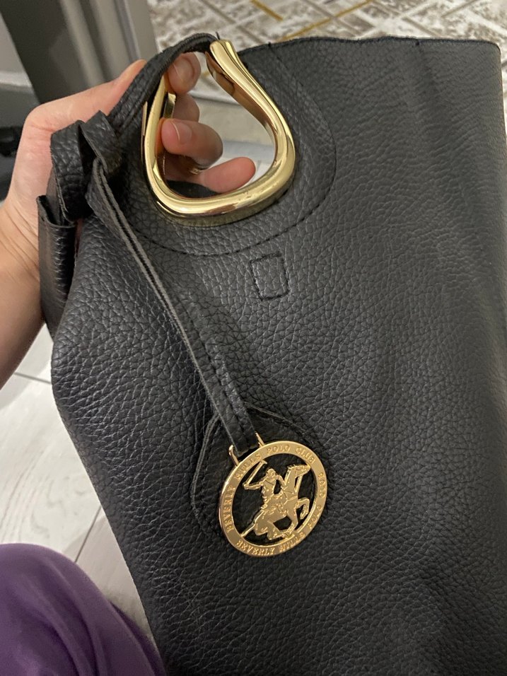 Tokalı Siyah Deri Kadın Çanta - Görsel 5