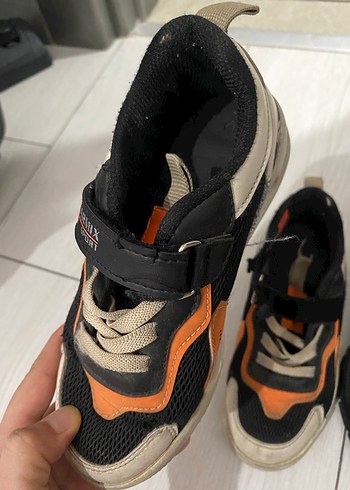 Siyah Erkek Çocuk Spor Ayakkabı Velcro - Görsel 5