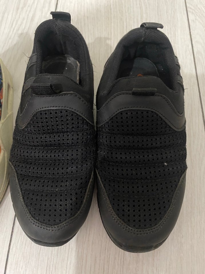 Siyah Erkek Çocuk Spor Ayakkabı Velcro - Görsel 2