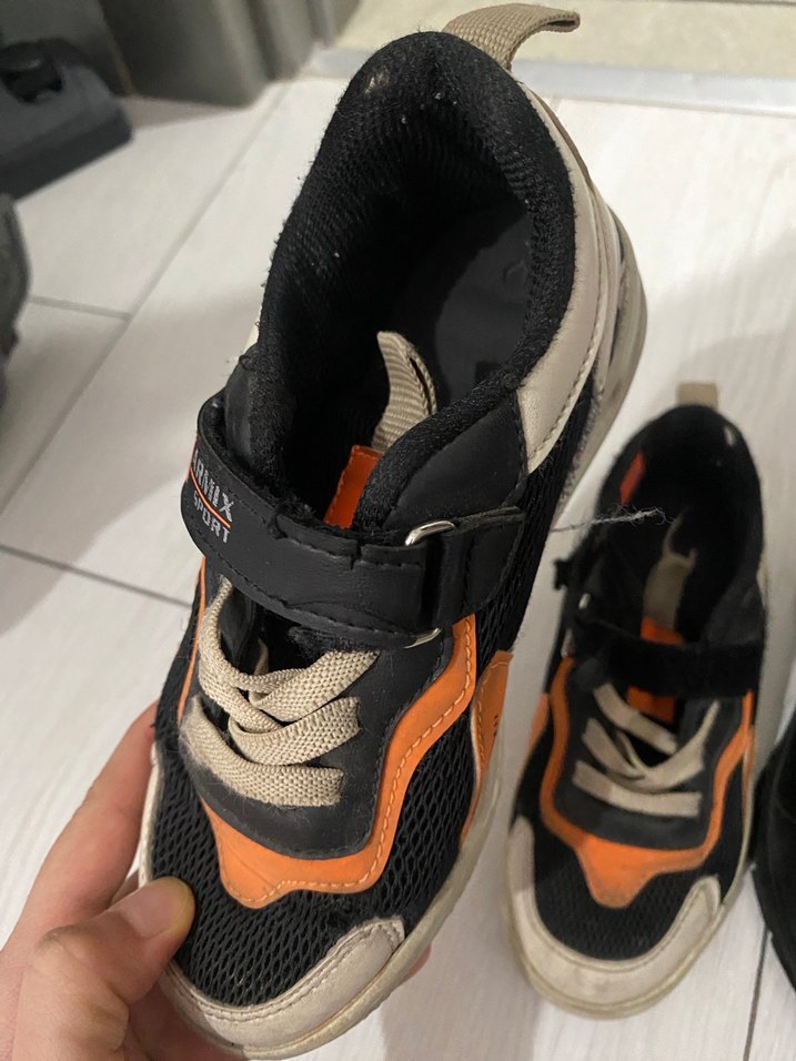 Siyah Erkek Çocuk Spor Ayakkabı Velcro - Görsel 5