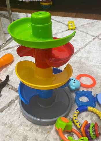 Renkli Bebek Diş Kaşıyıcı ve Çıngırak Seti - Görsel 3