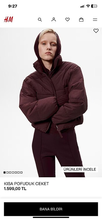 H&M Kısa Pofuduk Ceket