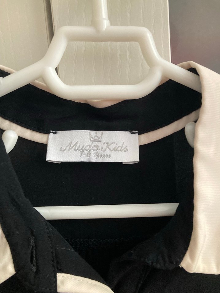 Mudo Siyah, Uzun Kollu, Düğmeli çocuk gömlek - Görsel 3