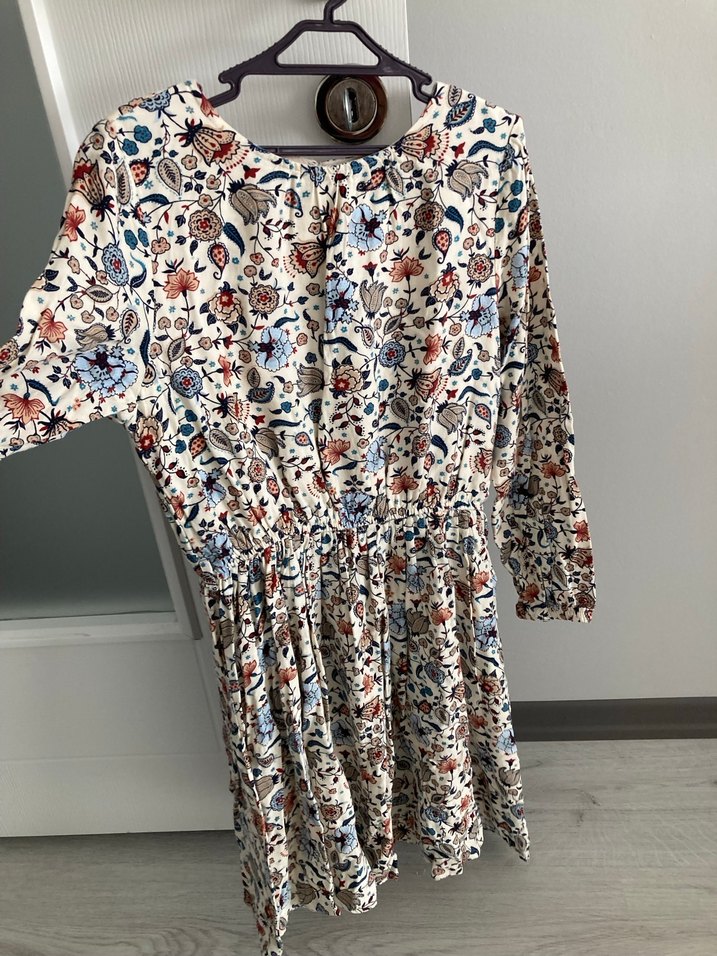 Çiçek Desenli Bohem Midi Elbise - Görsel 4