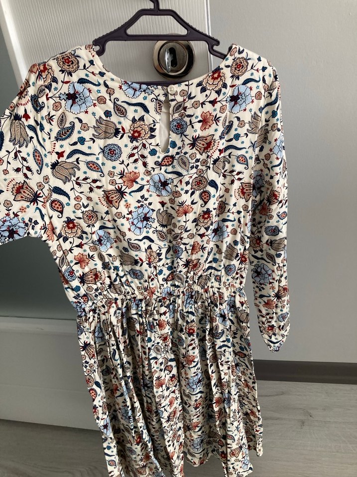 Çiçek Desenli Bohem Midi Elbise - Görsel 3