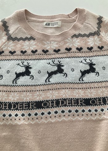 Nakışlı Bohem Bej Kız Çocuk Kazak - Görsel 4