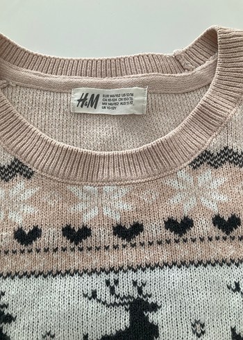 Nakışlı Bohem Bej Kız Çocuk Kazak - Görsel 3