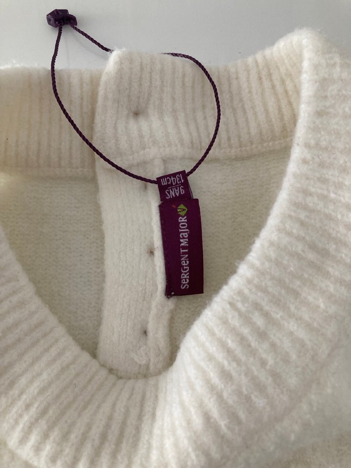 Nakışlı Beyaz Bohem Örgü Kazak - Görsel 2