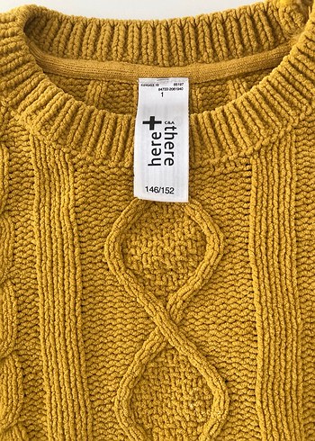 Sarı Örgü Kız Çocuk Bohem Kazak - Görsel 2