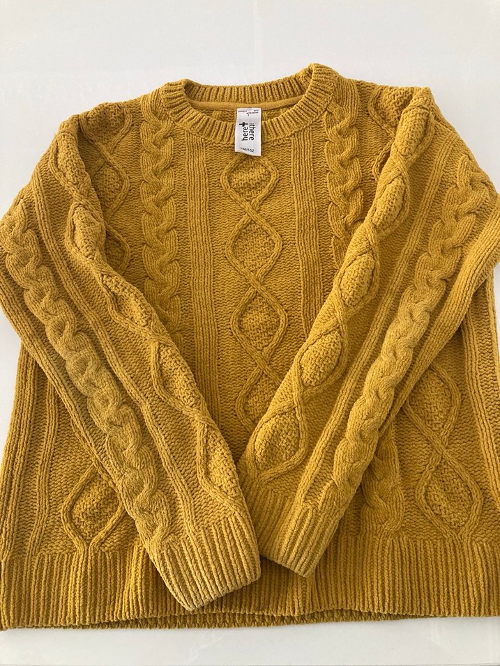 Sarı Örgü Kız Çocuk Bohem Kazak - Görsel 3