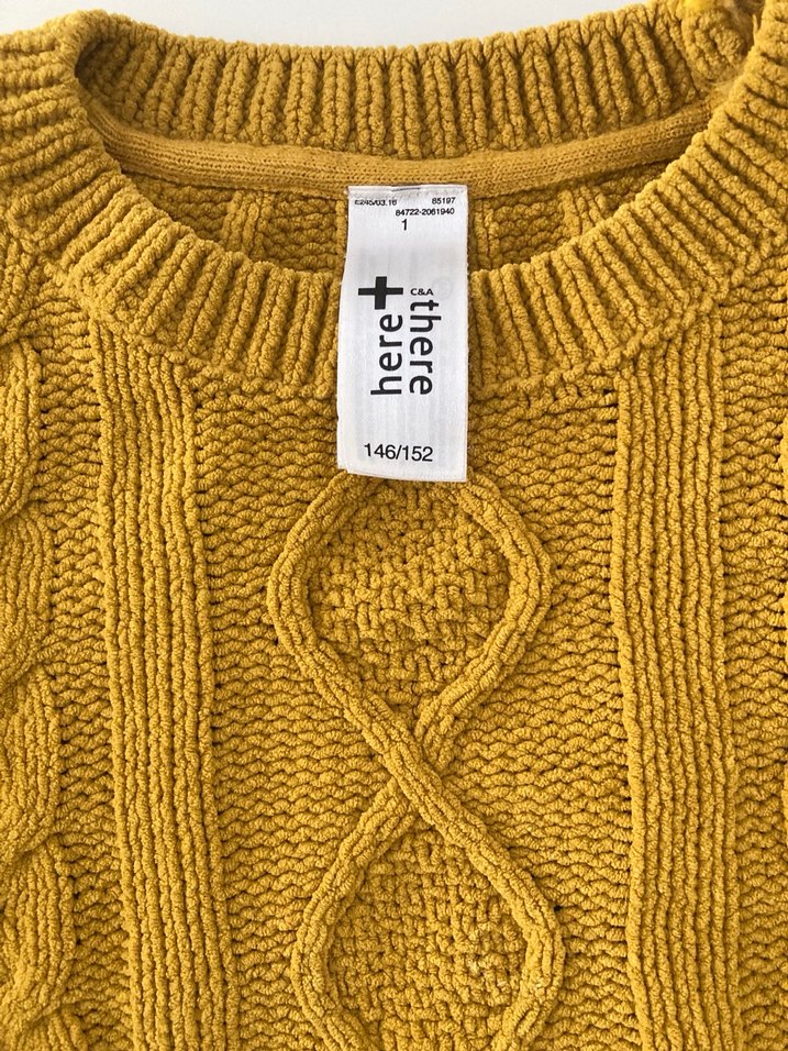 Sarı Örgü Kız Çocuk Bohem Kazak - Görsel 2