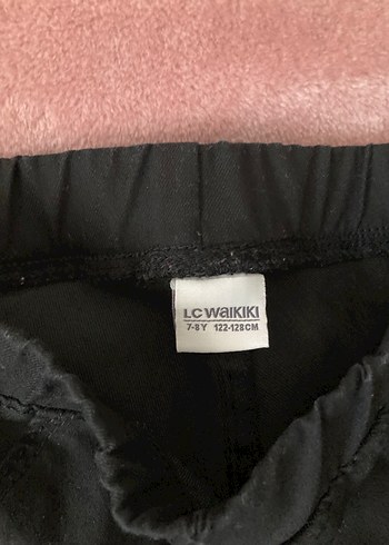 Kızlar için Siyah Elastik Bel Denim Pantolon - Görsel 4