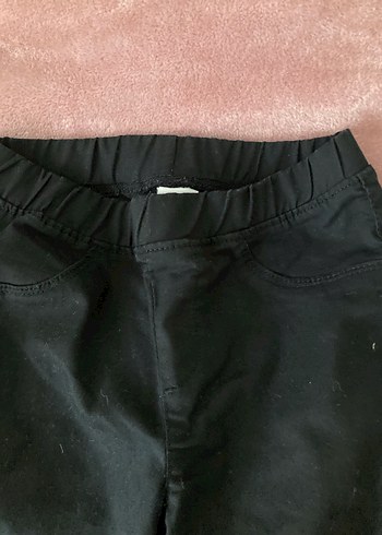 Kızlar için Siyah Elastik Bel Denim Pantolon - Görsel 2