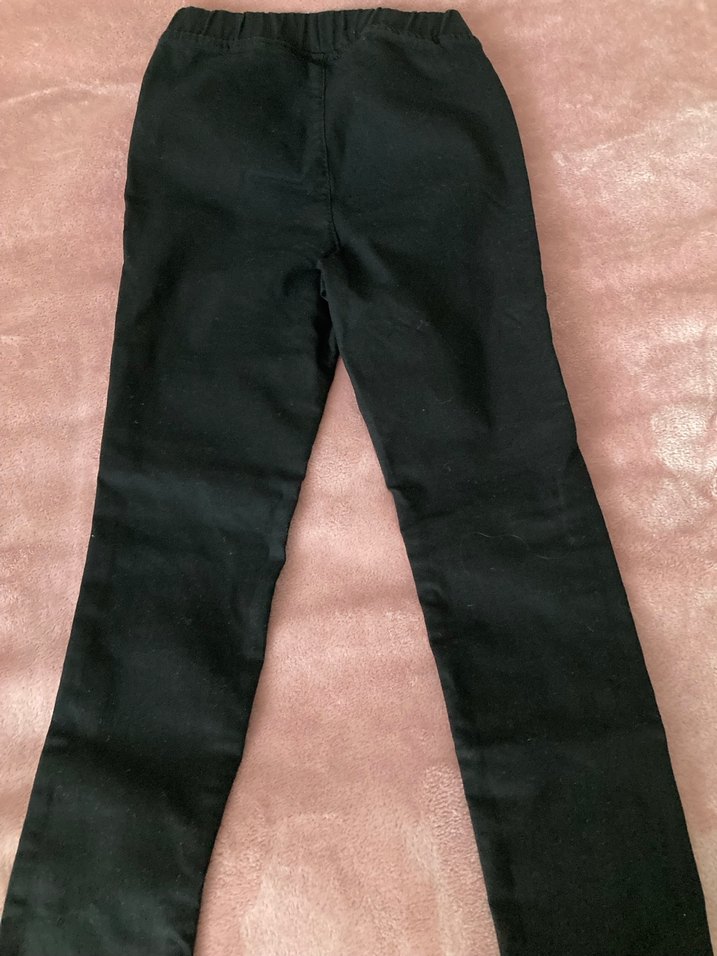 Kızlar için Siyah Elastik Bel Denim Pantolon - Görsel 3