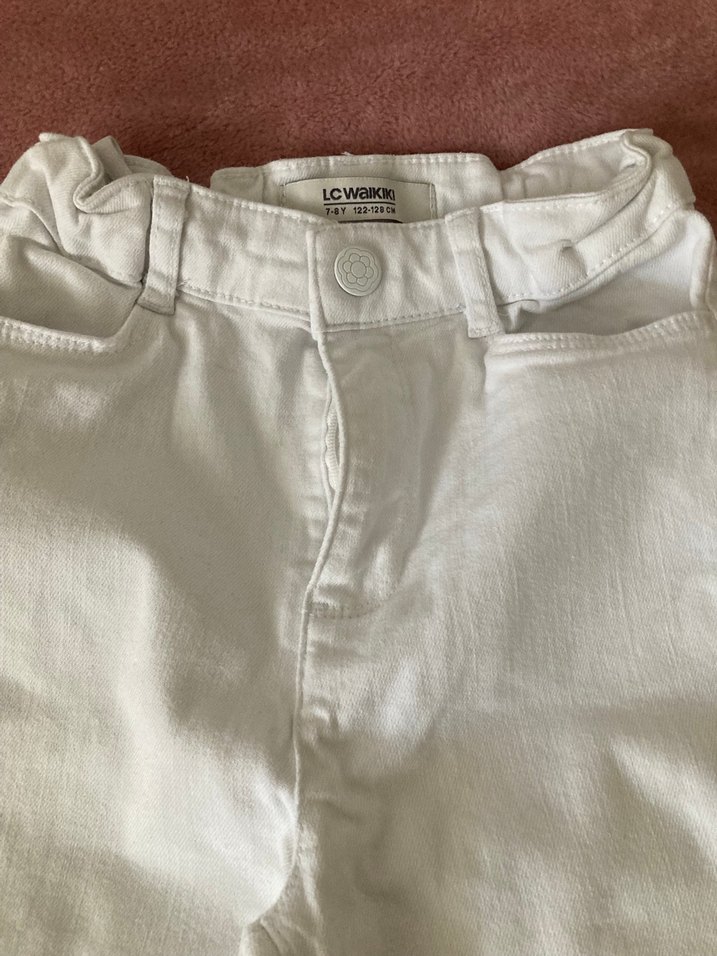 Beyaz Kız Çocuk Pantolonu Regular Fit - Görsel 2