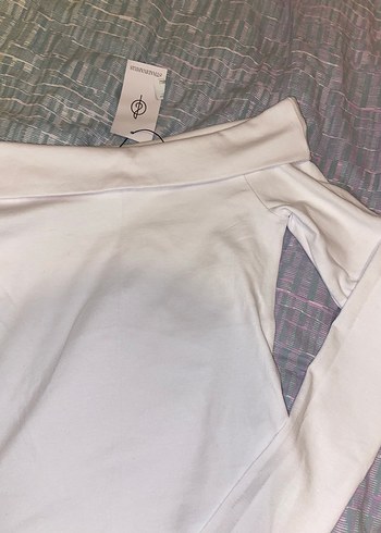 Beyaz Straplez Uzun Kollu Kadın Bluz - Görsel 5