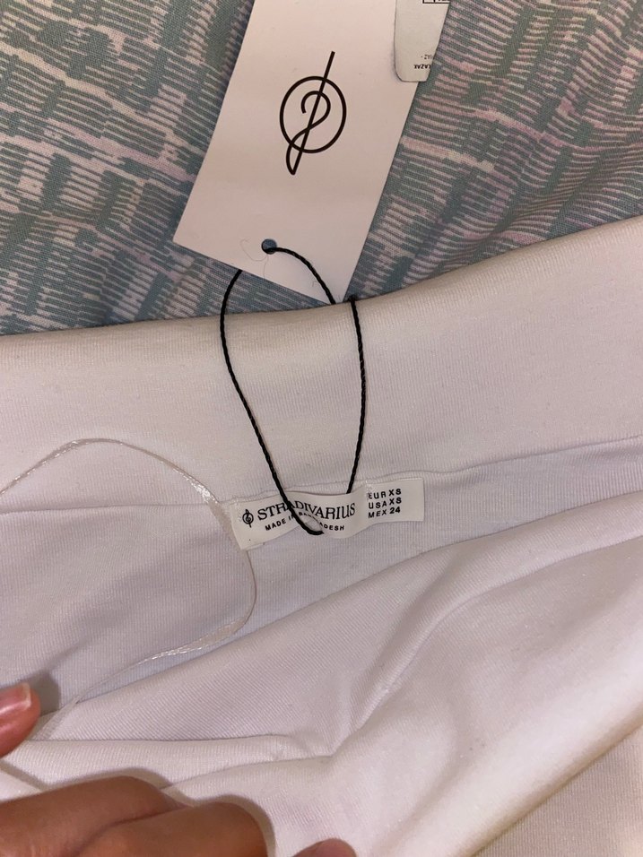 Beyaz Straplez Uzun Kollu Kadın Bluz - Görsel 4