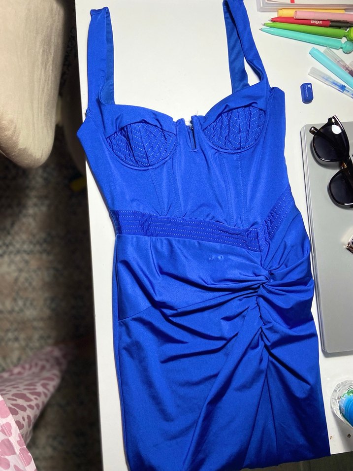 Trendyolmilla mavi elbise uzun - Görsel 2