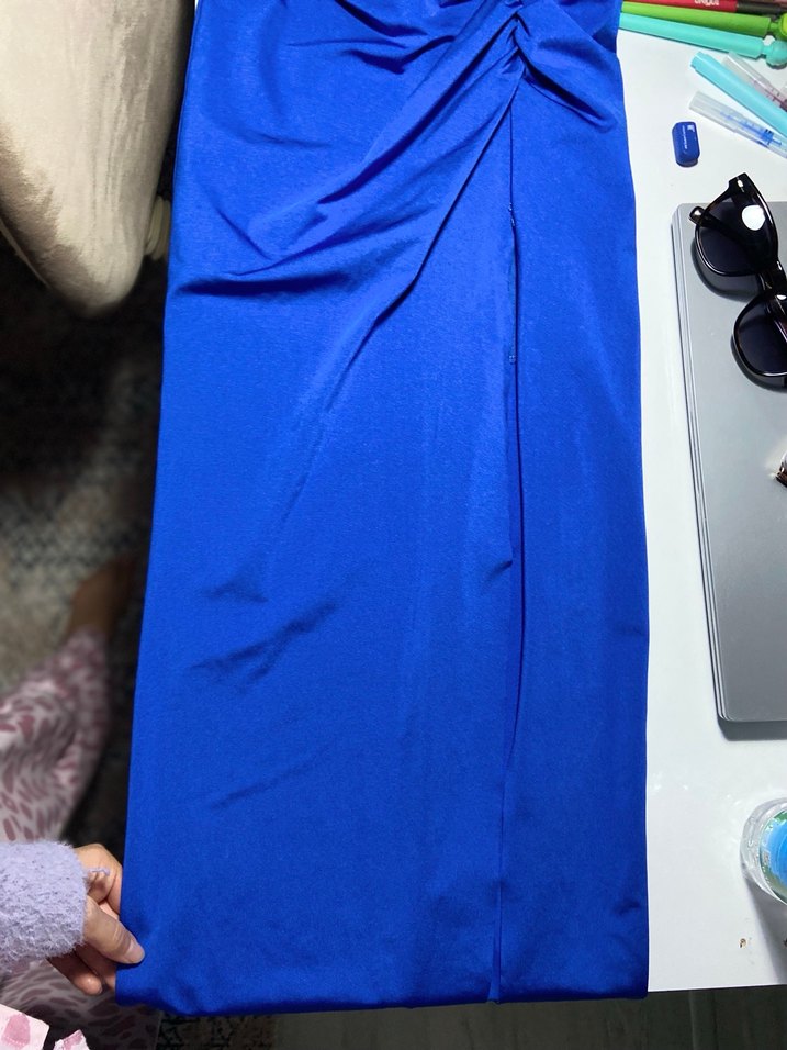 Trendyolmilla mavi elbise uzun - Görsel 5