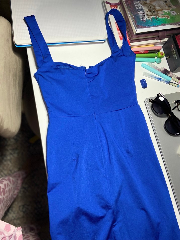 Trendyolmilla mavi elbise uzun - Görsel 3