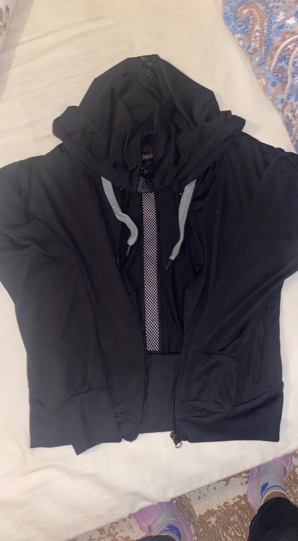 Siyah Fermuarlı Kadın Spor Ceket - Görsel 3