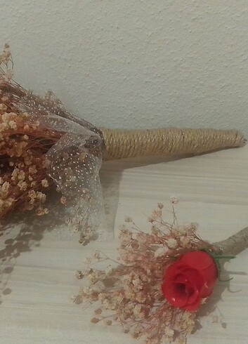 Çiçek gelin damat yaka çiçeği  - Görsel 2