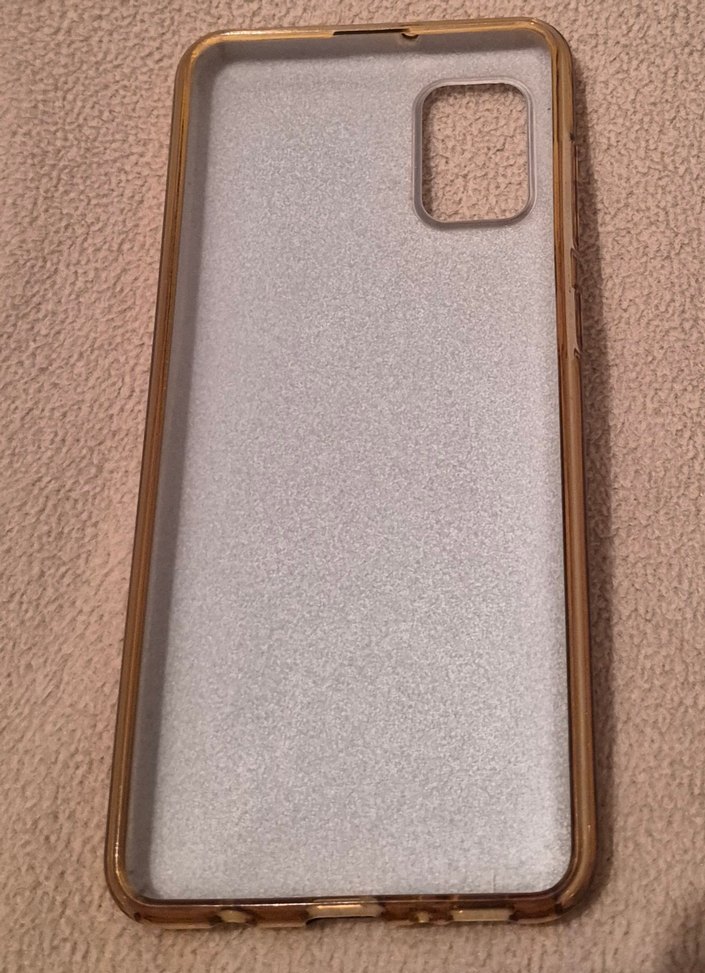 Samsung GalaxyA31 Parlak Altın Simli Telefon Kılıfı - Görsel 2