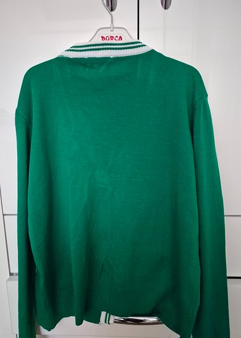 Düğmeli Yeşil Kadın Hırka - Görsel 2