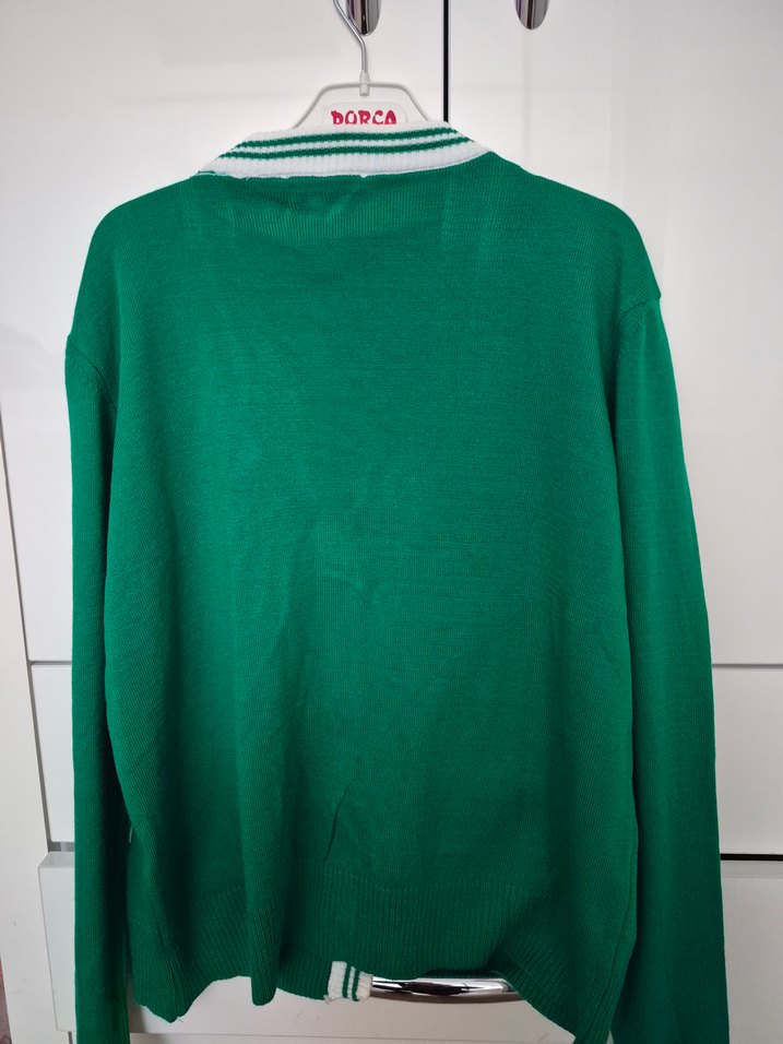 Düğmeli Yeşil Kadın Hırka - Görsel 2