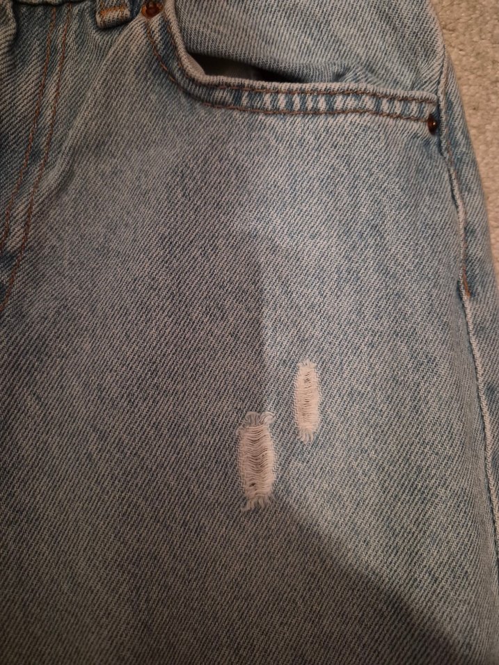 açık mavi Yırtık Detaylı Kadın Kot Pantolon - Görsel 5