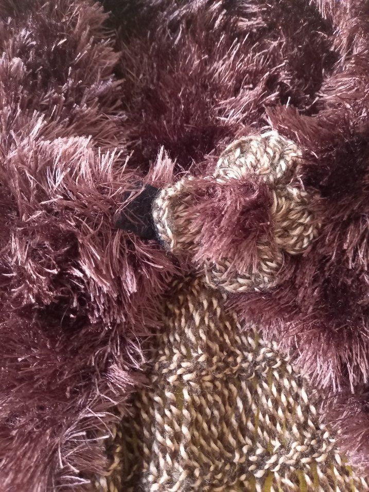 Kahverengi Örgü kısa  Panço - Görsel 3