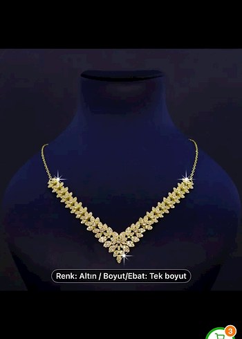 Beden Altın Renkli Parlak Kadın Takı Seti