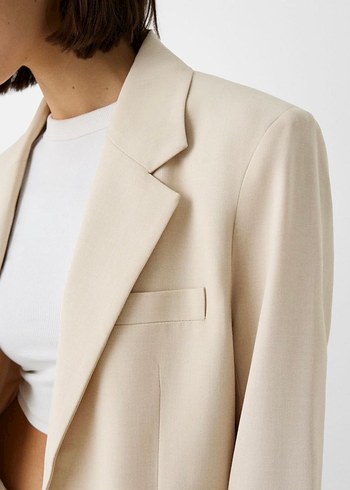xs Beden camel Renk Bershka Bej Kadın Minimalist Blazer
