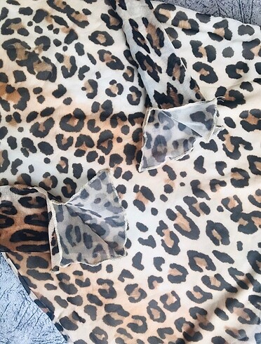 xs Beden kahverengi Renk Bershka Leopar Kısa Elbise