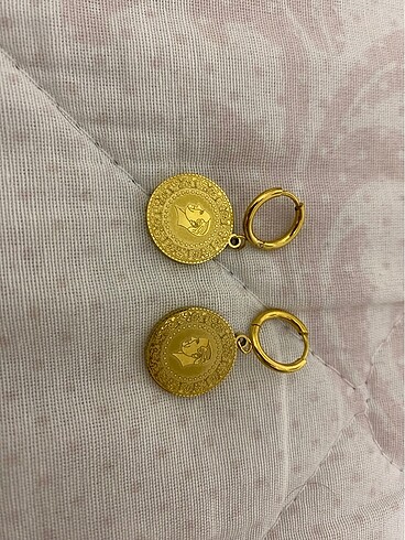 Diğer gold çeyrek küpe roman aksesuar takı