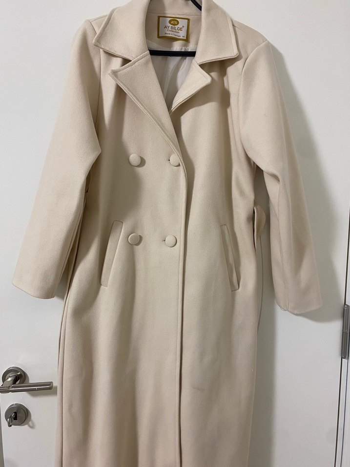 Bej kaban Uzun Kadın Kaban kaşe kaban - Görsel 2