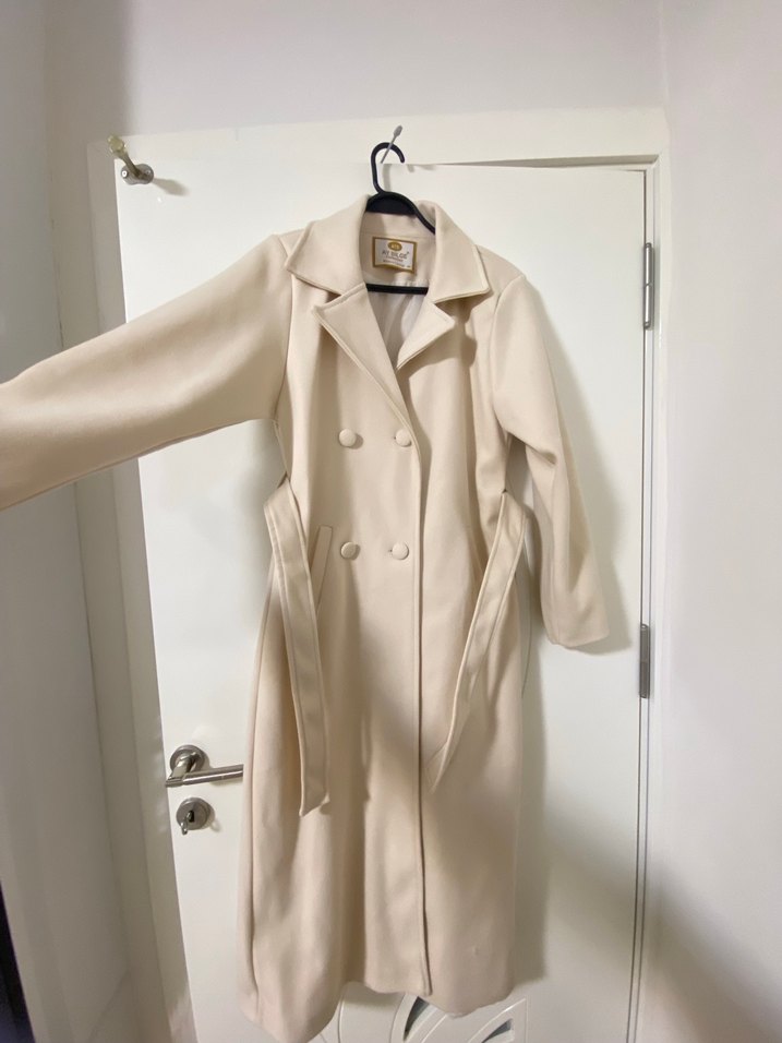 Bej kaban Uzun Kadın Kaban kaşe kaban - Görsel 4