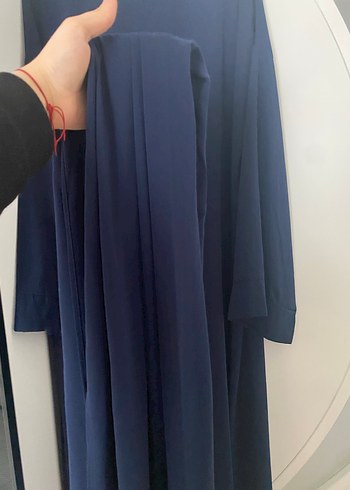 Uzun Lacivert tesettür şallı abaya - Görsel 2