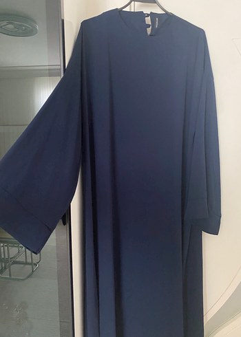 Uzun Lacivert tesettür şallı abaya - Görsel 5