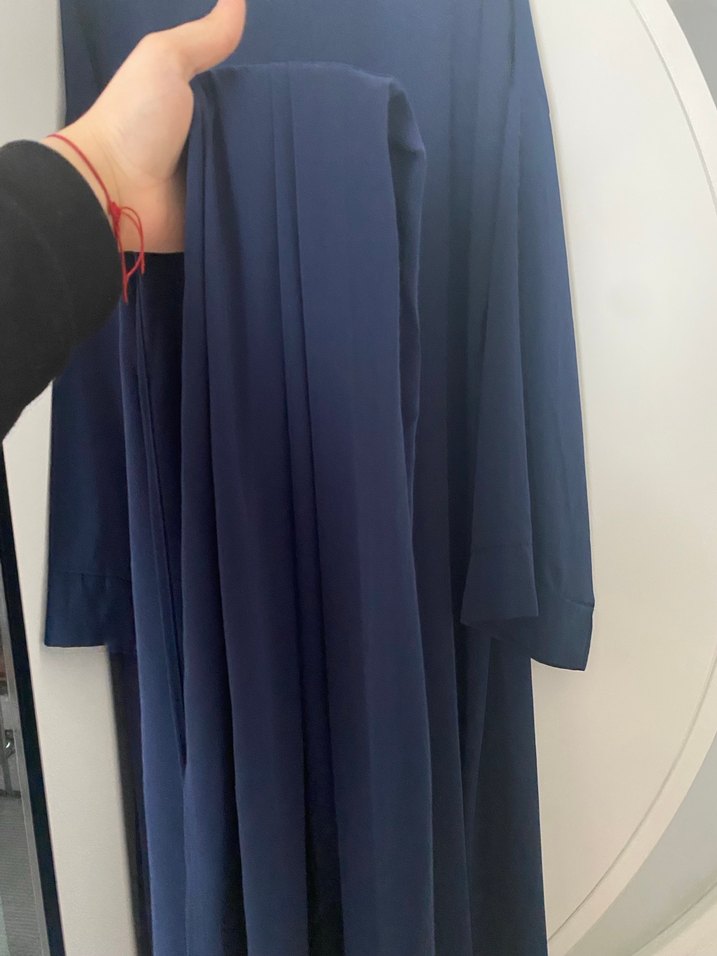 Uzun Lacivert tesettür şallı abaya - Görsel 2