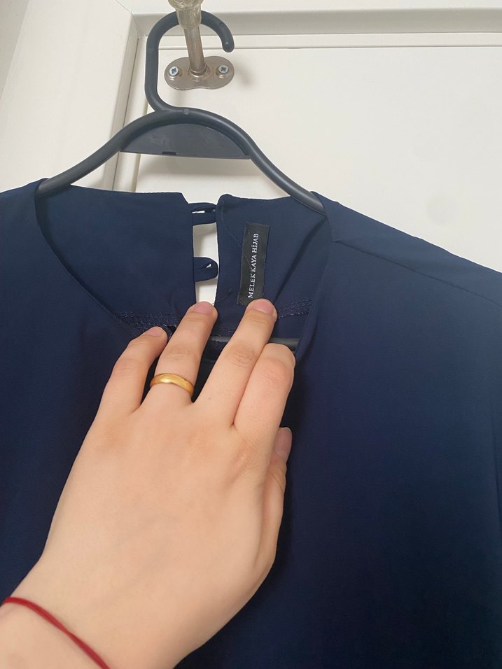 Uzun Lacivert tesettür şallı abaya - Görsel 4