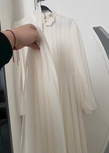 Beyaz nikah mevlüd hamile abiye elbise - Görsel 6