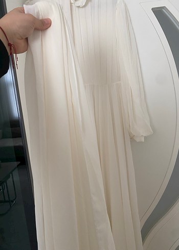 Beyaz nikah mevlüd hamile abiye elbise - Görsel 5