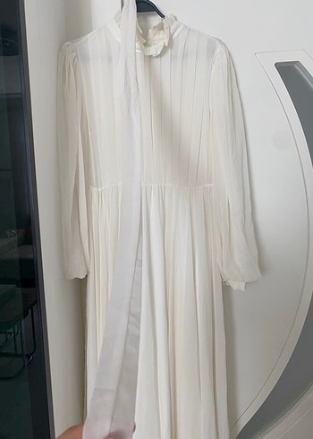 Beyaz nikah mevlüd hamile abiye elbise - Görsel 2