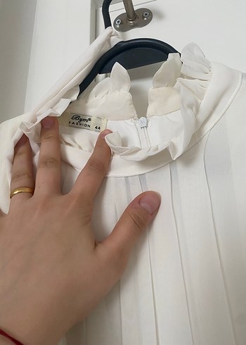 Beyaz nikah mevlüd hamile abiye elbise - Görsel 4