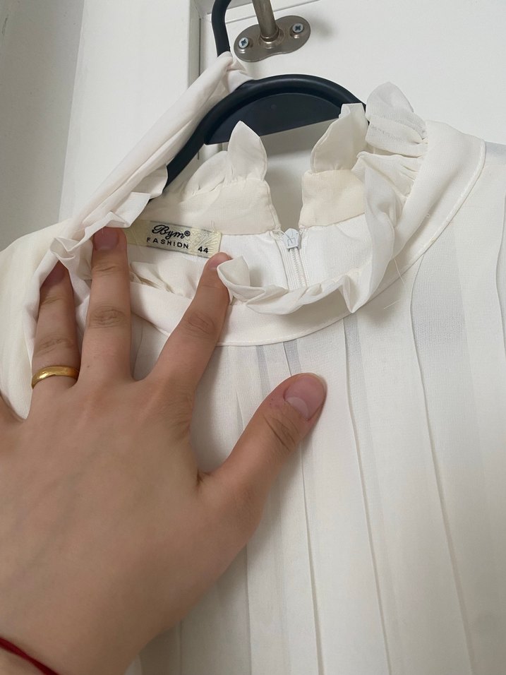 Beyaz nikah mevlüd hamile abiye elbise - Görsel 4